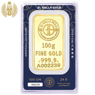 El Galla Gold Bar, 100 Gram, 999.9 Pure