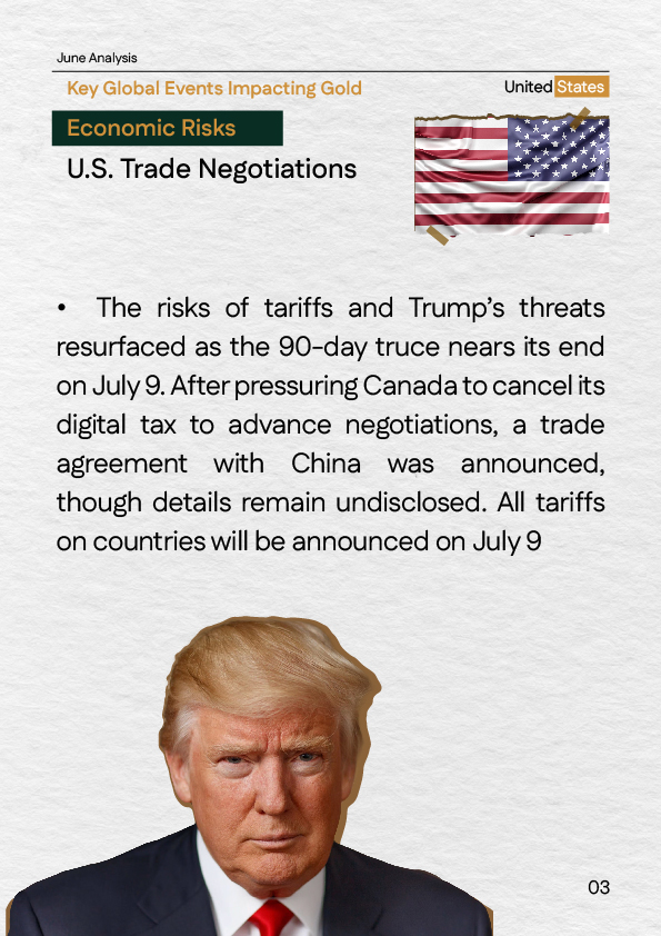 "Summary of U.S.&ndash;China trade agreement developments and potential tariff reactivations affecting global gold sentiment."
