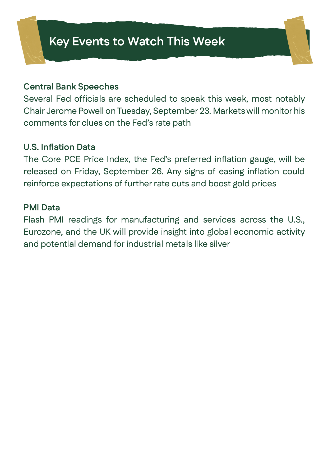 Events to watch this week: U.S. inflation data and Fed Chair Powell&rsquo;s remarks.